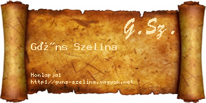 Güns Szelina névjegykártya